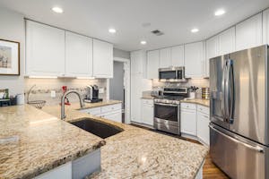 Stylish modern kitchen countertops installed in a remodeled Sarasota kitchen 