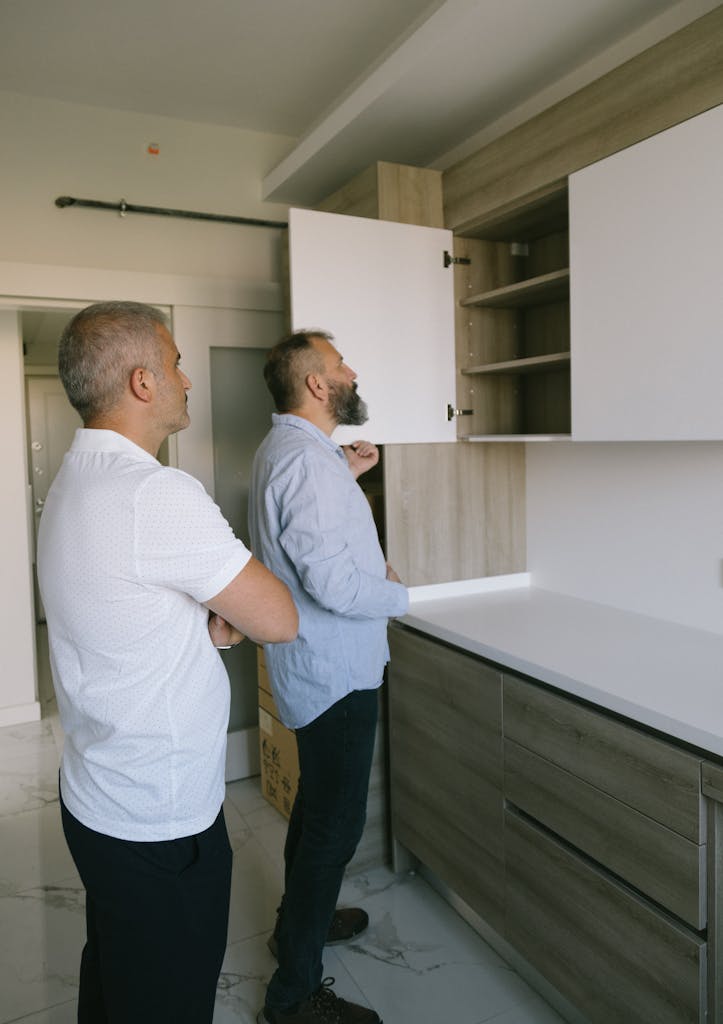 kitchen remodeling Sarasota team reviewing a complete kitchen project