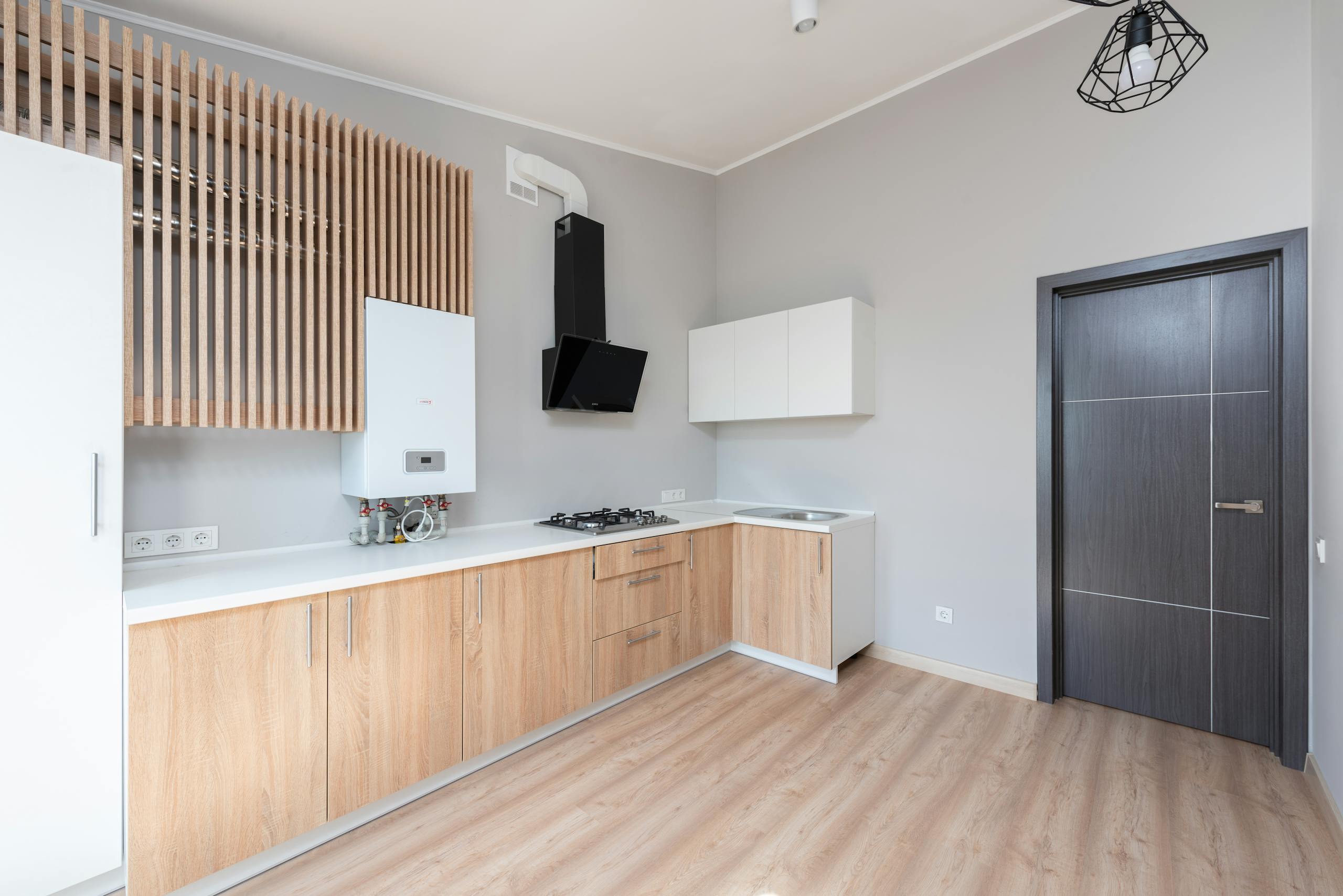 Kitchen flooring with upgrade with durable wooden floor and clean design